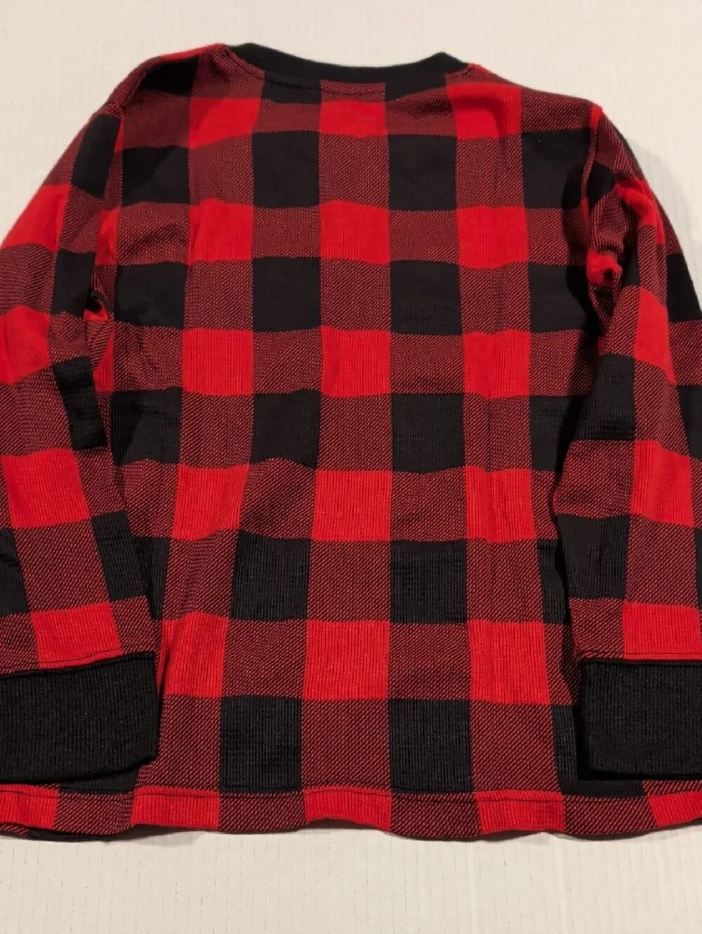 The Children's Place Red and Black Buffalo Plaid Henley Sweater